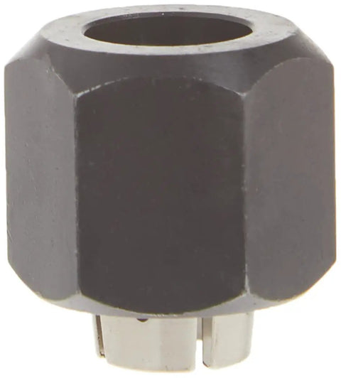 Self-Releasing One Quarter Inch Collet Chuck PR114 for palm routers, showing one-piece collet and nut assembly in black