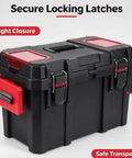 Beefy 19 Inch Tool Box With Big Small Parts Organizer Tray For Nuts Bolts Screws And Drill Bits Made From Dang Tough Resin