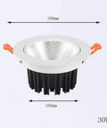 WKNHHL 4 Pack Led Recessed Lighting, Multi-Directional Adjustable Downlight, 30W, 180mm diameter, black and white lamp holder design.