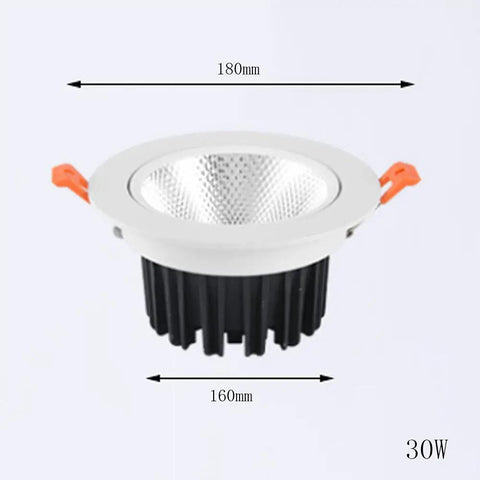 WKNHHL 4 Pack Led Recessed Lighting, Multi-Directional Adjustable Downlight, 30W, 180mm diameter, black and white lamp holder design.
