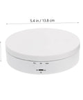 Romisbaba Electric Rotating Jewelry Display Stand For Bracelets Watches With Motorized Turntable And Cool LED Lighting, 5.4 in, white plastic.