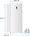 21 Cu Ft Frost Free Convertible Upright Freezer With Turbo Freeze And MaxxSpace Insulation Garage Ready Energy Star white dimensions 29.5" W x 29.5" D x 69.9" H
