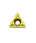 Gold carbide turning insert, TCMT16T308, triangular indexable tool with center hole