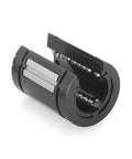 Open 1 Inch TW16UU OP Linear Guide Ball Bushing Bearing Self Aligning, visible in black with steel bearings