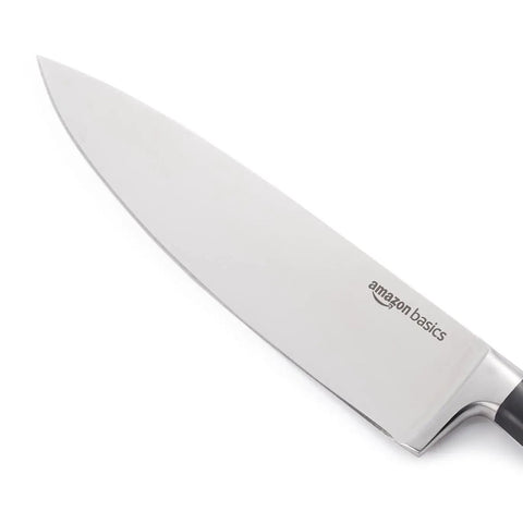 Heavy Duty 8 Inch Chef Knife With Full Tang High Carbon Stainless Steel Blade, No Fuss Kitchen Workhorse Featuring Three Riveted Grip And Rust Resistant Satin Finish That Stays Razor Sharp