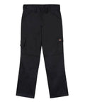 Mens Straight Leg Work Pants Built Tough As Nails Durable Polyester Cotton Blend Stain Resistant Gear Big And Tall Relaxed Fit Day Shift Black view front with cargo pockets.