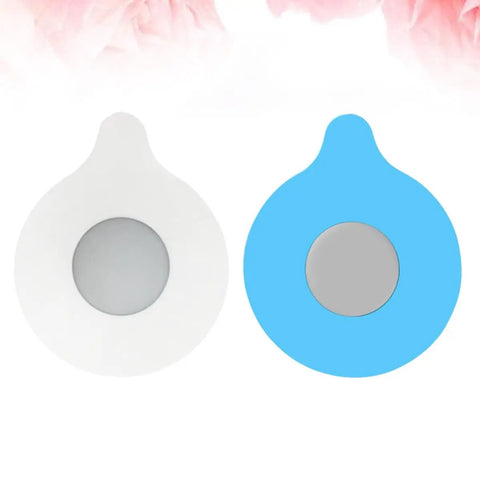 2pcs Silicone Bathtub Drain Stopper Flat Cover Seal and Removal Tab, white and blue soft silicone stoppers for bathtub use.