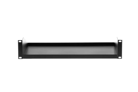 Built Tough 19 Inch Rack Mount Shelf With 2U Cantilever Design Crafted From Heavy Duty 16 Gauge Steel For Network Server And Av Gear Featuring Rock Solid Universal Fit And Sleek Satin Black Finish