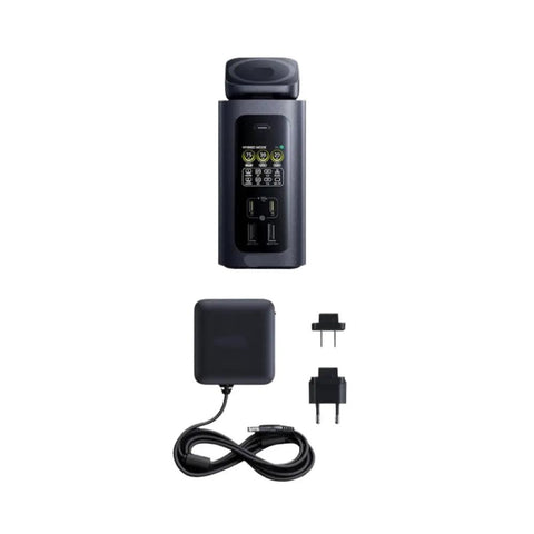 Plug Straight Into A Sick New Gear Flow With This Kickass Fifteen In One Docking Station Featuring One Sixty Watt Usb C Hub Qi Two Wireless Dual Hdmi Four K Screens For Your Laptop Daily Boost: Close-up of 15-port USB-C docking station and power cable.