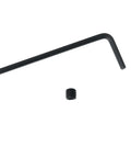 Hex key and set screw from 25-Piece Stainless Steel Socket Set Screw Kit With Allen Head Cup Point Black Oxide Finish 10-32 x 3/16 Inch Includes Hex Key Wrench Great For Machinery Electronics DIY Projects.