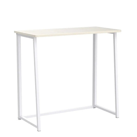 Compact Folding Desk For Small Spaces 31.5 Inch Oak Finish Computer Table For Home Office and Tiny Rooms
