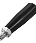 Built Tough Revolving Handle Knob Handwheel M12 X 120mm Threaded Stem Lathe Crank, black Bakelite grip, side angle view