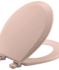 Toilet Seat With Easy Clean Hinges Round Venetian Pink 1 Pack For Deep Cleaning And Quick Release No Fuss Maintenance