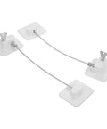 Childproof Refrigerator And Cabinet Locks, No-Drill Easy Install, White ABS With Steel Wire - flat view