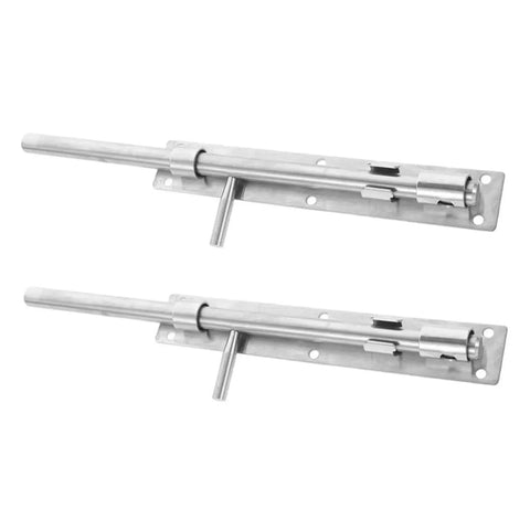 Top Tier Heavy Duty 10 Pack Stainless Steel Slide Bolt Latches For Securing French Doors Barn Sheds And Gates With No Sweat Install And Rock Solid Security Hold, two 17-inch latches.