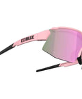 Sport Sunglasses Prescription Lens Ready With Clip-In 20mm Head Strap, Unisex Matte Pink Rose Multi Frame, shown from side