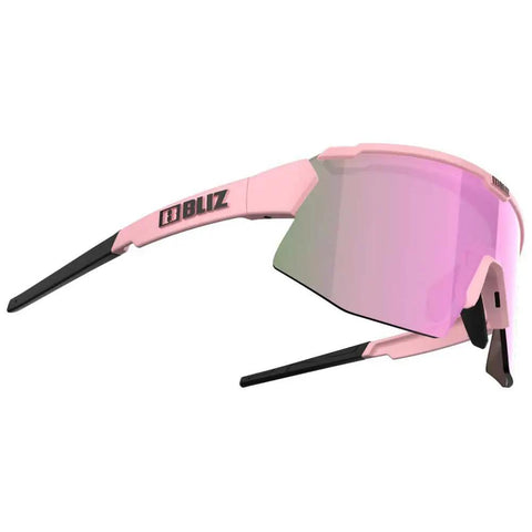 Sport Sunglasses Prescription Lens Ready With Clip-In 20mm Head Strap, Unisex Matte Pink Rose Multi Frame, shown from side