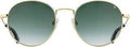 Front view of Gold Frame Sunglasses With Green Gradient Lite Nylon Lenses, Full UV Protection, Impact Resistant, 47mm lens