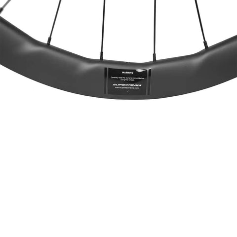 Close-up of the Carbon Road Disc Brake Wheelset 700c Tubeless Ready 50C 25mm U Shape Center Lock showing rim detail.