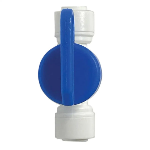 1/4 Inch Quick Connect Shut Off Valve Push To Connect Plumbing Fitting With Secure Locking Clips Food Grade Durability Corrosion Resistant side view