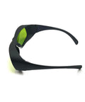 Professional Laser Safety Glasses Provide Beefy OD5 Protection For 660Nm And 800 To 1095Nm Erbium Systems Featuring Slick Anti Glare Clear Lenses For Daily Grind Tasks - side view of safety glasses