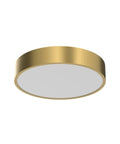 Ultra Sleek Gold Flush Mount Ceiling Light With White Acrylic Shade Contemporary 3 Light Round Fixture For Hallway Foyer Entryway Bedroom Kitchen Totally Modern Minimalist Style 15.8 Inch