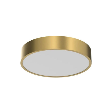Ultra Sleek Gold Flush Mount Ceiling Light With White Acrylic Shade Contemporary 3 Light Round Fixture For Hallway Foyer Entryway Bedroom Kitchen Totally Modern Minimalist Style 15.8 Inch