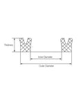 Diagram showing dimensions for Cool Pu Uhs Hydraulic Oil Seals For Cylinder Piston Shafts 5 Pack Multiple Sizes Like 31.5mm.