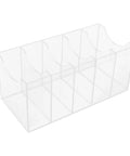 Upgrade Your Drawer Storage Vibe Today With This Sturdy Clear Acrylic Belt Organizer Designed With Five Flexible Foldable Sections To Store Ties And Belts, featuring a transparent design.