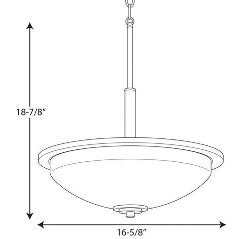 Diagram of Three Light Inverted Pendant Hanging Light With Etched Glass Shade For Kitchen And Dining Room Black Finish Replay Collection