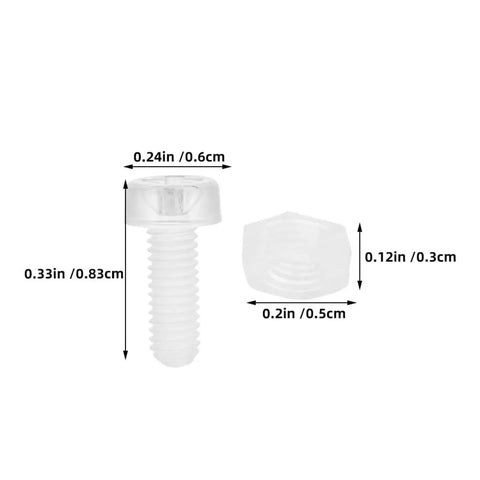 100 Pieces Acrylic Triangle Corner Fasteners Kit with M3x6 Round Head Screws and M3x2.4 Hex Nuts for Three Sided Fixation