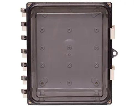 Rugged Polycarbonate Enclosure With Hinged Locking Clear Cover 8 By 6 By 4 Inches, Weatherproof Nonmetallic Panel Box
