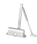 Heavy Duty Door Closer With Adjustable Speed And Quiet Soft Closing Hydraulic Buffer For Residential Doors Aluminum Alloy Silver Finish Fits 25 To 85KG Doors Up To 1100mm Wide 90 Positioning S
