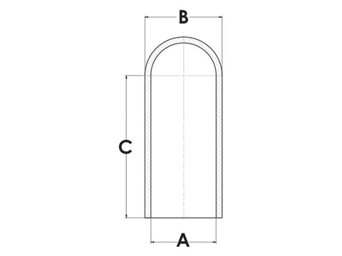 Drawing of Professional EPDM Rubber Masking Caps For Threaded Studs And Hole Shielding, showing dimensions A, B, C.