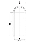 Solid As A Rock EPDM Rubber Masking Caps For Plain And Threaded Studs, Flexible Hole Protectors With Chemical Resistance, Dang Tough Black Industrial Seals, Reusable Tube Covers, 500 Pack detailed dimensions drawing.