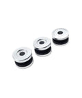 Rock Solid Replacement Exhaust Hanger Bushing Suspension Cushion Kit For KTM SXF XCF RC4 Dirt Bikes 2018 To 2023 250 350 450 Models That Crush Vibration And Smoothes Out Ride Quality Like A Champ. aluminum exhaust hanger bushings with black rubber inserts, 3-piece kit