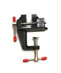 Compact Mini Vise Clamp With A Rock Solid Hold For Woodworking Carving And Jewelry Diy Tasks Dead Simple Table Clip Mount with red knobs.