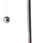 Close-up of steel ball on Single Pendulum Lab Gear With Adjustable Swing Length For Physics Class Hands On Vibration Study