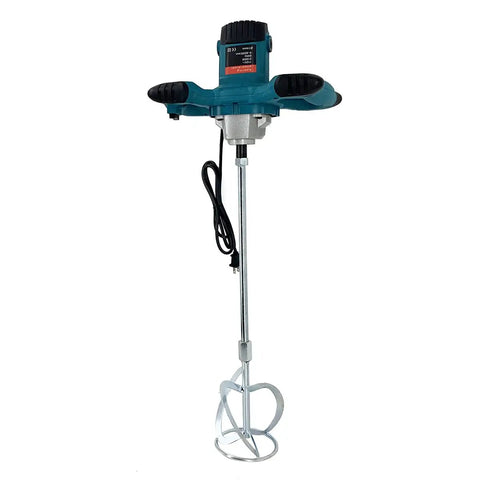 Front view of the Beefy 2100W Electric Cement Mixer Handheld Portable Concrete And Mortar Mixer, showcasing dual handle design.