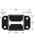 EZ Base Black Powder-Coated Post Base For 4x4 Concrete Install No-Brainer To Install With SDS Connector Screw Beefy Steel Post Support For Decks Fences And Outdoor Posts. dimensioned black powder-coated steel 4x4 post base for concrete install