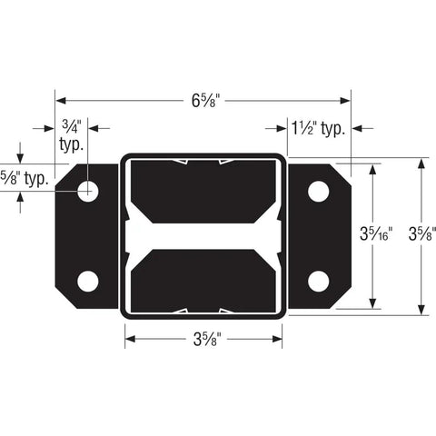 EZ Base Black Powder-Coated Post Base For 4x4 Concrete Install No-Brainer To Install With SDS Connector Screw Beefy Steel Post Support For Decks Fences And Outdoor Posts. dimensioned black powder-coated steel 4x4 post base for concrete install