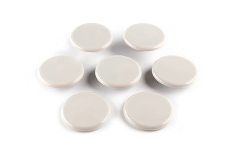 Medium Round Reusable Carpet Furniture Sliders Set Of Sixteen Three And A Half Inch Anti Slip Moving Pads For Beds Sofas Dressers Easy Glide And Carpet Protection Beige displayed in a set of seven on white background.