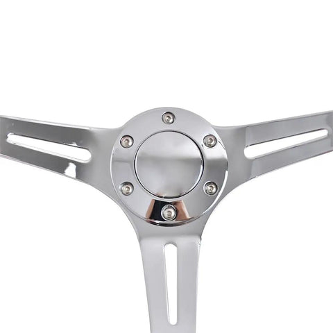 Racing Steering Wheel 13 Inch 330mm With 6 Bolt JDM Mount Red Grooved Spoke Bracket And Horn Button Durable PU Grip For Racing Simulators