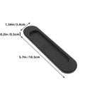 4 Pack Recessed Door Pulls With Strong Adhesive For Sliding Closet Doors And Panel Doors, Flush Handle Black Dimensions View