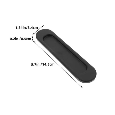 4 Pack Recessed Door Pulls With Strong Adhesive For Sliding Closet Doors And Panel Doors, Flush Handle Black Dimensions View