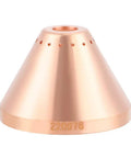 Premium Copper Plasma Cup Cap 220976 For Thermal Dynamics Cutting Torch Consumables close-up angle detailing its precision fit.