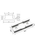 Cross Track Connector 80mm Aluminum Joint Brackets For Woodworking Jig Intersection Accessory with dimensions and design detail