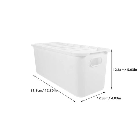 Slick White PP Plastic Drawer Organizer Box With Comfortable Handle Grip For Quick Sorting Bras Socks Ties And Everyday Gear To Keep Your Room Neat On The Daily, dimensions shown.