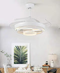 Top Tier 42 Inch Ceiling Fan With Bright Led Lights And Remote Control Sleek Nordic Design mounted in stylish living room.