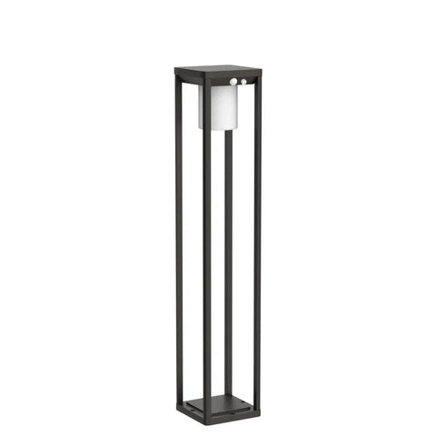 Outdoor Solar Landscape Floor Lamp With Motion Sensor 60W Equivalent Aluminum Waterproof Cordless Garden Light Black 32 Inches